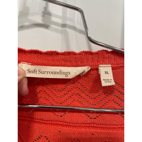 Soft Surroundings Womens XL Red Cardigan Sweater 70% Cotton 20% Polyamide 10% Si - Picture 3 of 6